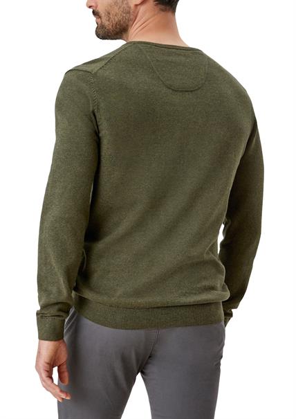 Feinstrickpullover mit V-Ausschnitt grün2