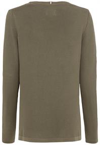 Feinstrickpullover mit V-Ausschnitt olive