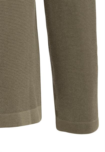 Feinstrickpullover mit V-Ausschnitt olive