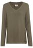 Feinstrickpullover mit V-Ausschnitt olive