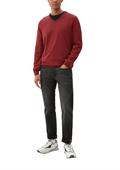 Feinstrickpullover mit V-Ausschnitt rot