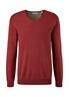 Feinstrickpullover mit V-Ausschnitt rot