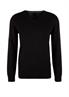 Feinstrickpullover mit V-Ausschnitt schwarz