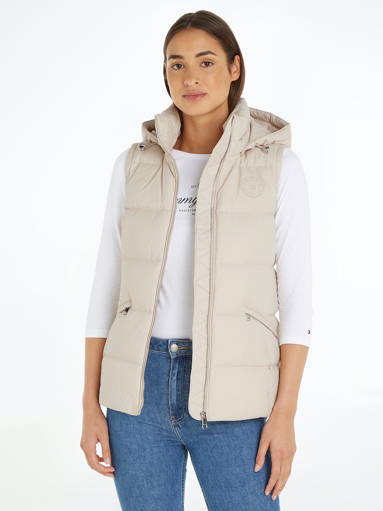 Tommy Hilfiger Damen Weste FEMININE MW RECYCLED DOWN VEST classic beige  bequem online kaufen bei