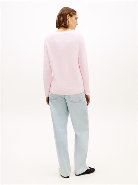 Fine Knit Boat Neck Jumper light pink