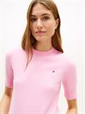 Fine Knit Jersey Short Sleeve Jumper rose petal