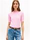 Fine Knit Jersey Short Sleeve Jumper rose petal