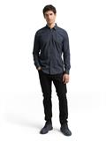 Fitted Hemd mit Muster navy mini spike design