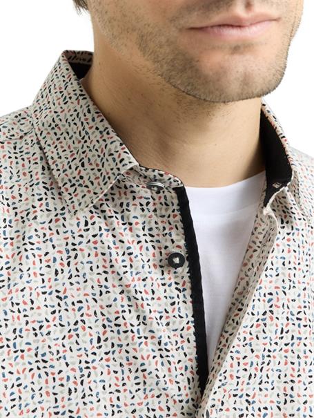Fitted Hemd mit Muster white abstract design