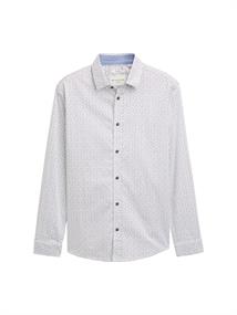 Fitted Hemd mit Muster white irregular design