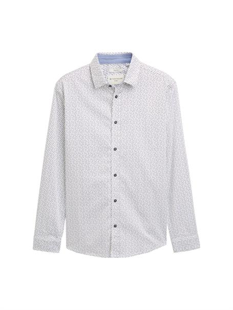 Fitted Hemd mit Muster white irregular design