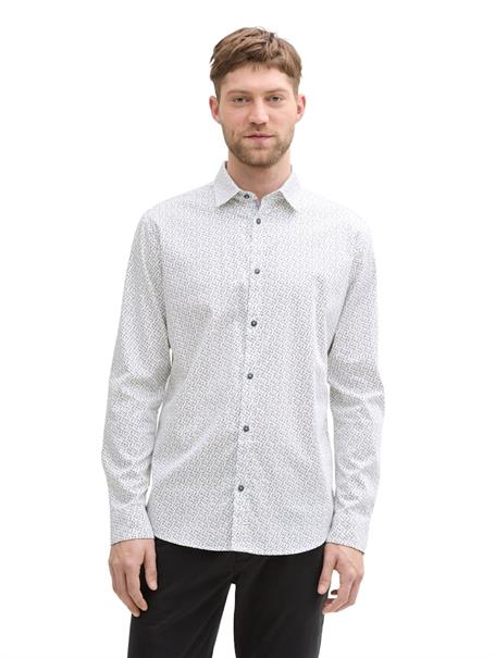 Fitted Hemd mit Muster white irregular design