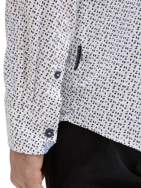Fitted Hemd mit Muster white irregular design