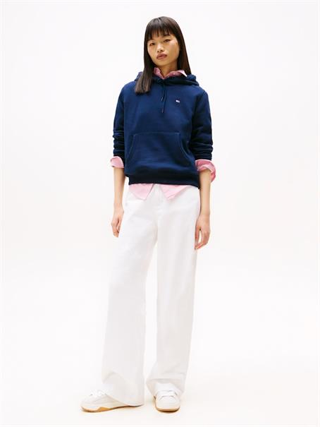 Flag Embroidery Brushed Fleece Hoody dark night navy