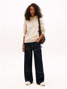 Flag Embroidery Brushed Fleece Hoody gulf sand