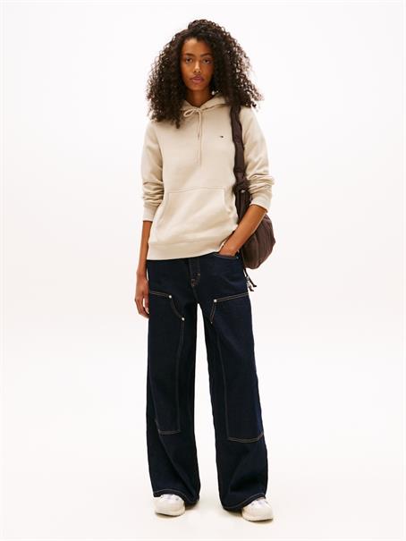 Flag Embroidery Brushed Fleece Hoody gulf sand