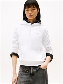 Flag Embroidery Brushed Fleece Hoody white