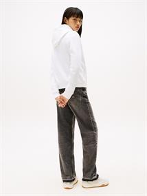 Flag Embroidery Brushed Fleece Hoody white