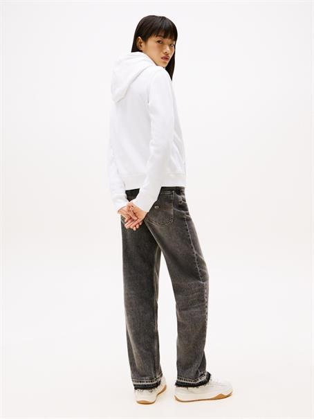 Flag Embroidery Brushed Fleece Hoody white