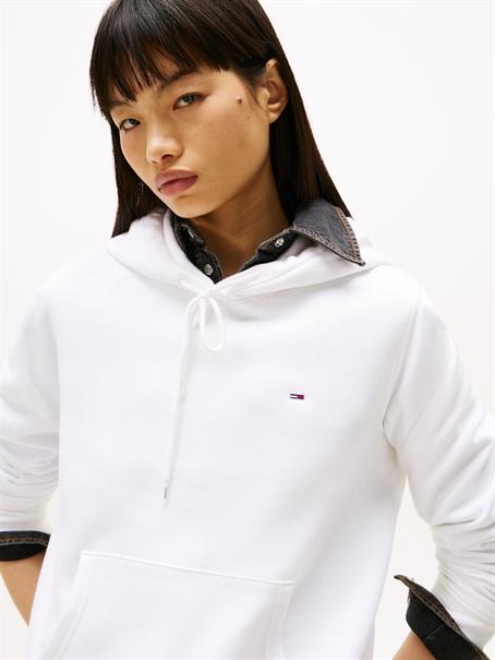 Flag Embroidery Brushed Fleece Hoody white