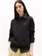 Flag Embroidery Brushed Fleece Sweatshirt black