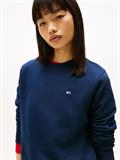 Flag Embroidery Brushed Fleece Sweatshirt dark night navy