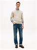 Flag Embroidery Crew Neck Jumper sandalwood heather