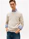 Flag Embroidery Crew Neck Jumper sandalwood heather