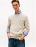 Flag Embroidery Crew Neck Jumper sandalwood heather
