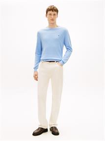 Flag Embroidery Crew Neck Jumper vessel blue heather