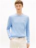 Flag Embroidery Crew Neck Jumper vessel blue heather