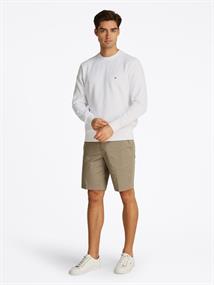 Flag Embroidery Crew Neck Sweatshirt white