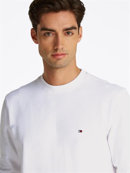 Flag Embroidery Crew Neck Sweatshirt white