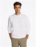 Flag Embroidery Crew Neck Sweatshirt white