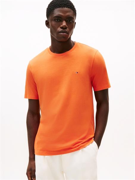 Flag Embroidery Crew Neck T-Shirt brilliant orange