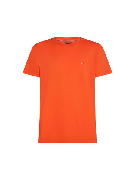 Flag Embroidery Crew Neck T-Shirt brilliant orange