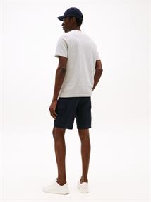 Flag Embroidery Crew Neck T-Shirt ivory petal-preppy navy