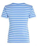 Flag Embroidery V-Neck Slim T-Shirt breton stp- blue spell- ecru