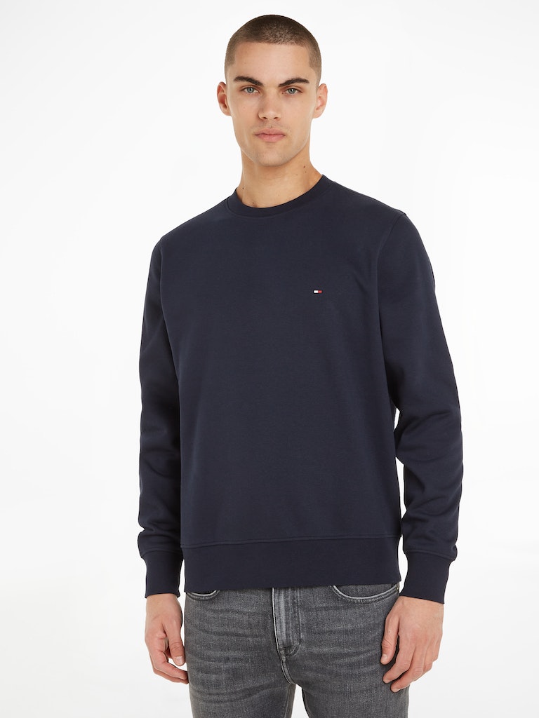 Tommy Hilfiger Herren Sweatshirt FLAG LOGO SWEATSHIRT black bequem 