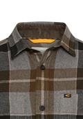 Flanellhemd mit Kontrastdetails und Brusttaschen asphalt