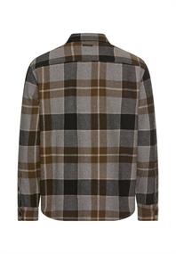 Flanellhemd mit Kontrastdetails und Brusttaschen asphalt