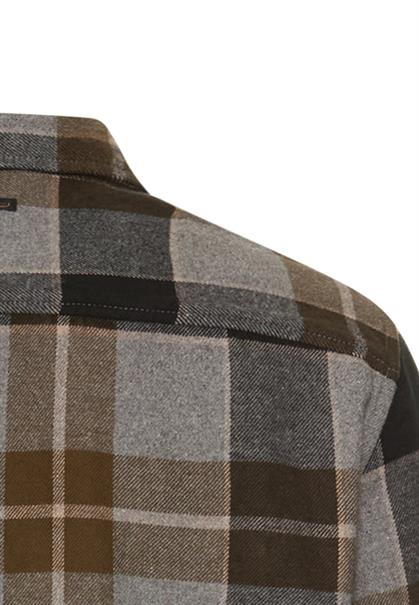Flanellhemd mit Kontrastdetails und Brusttaschen asphalt
