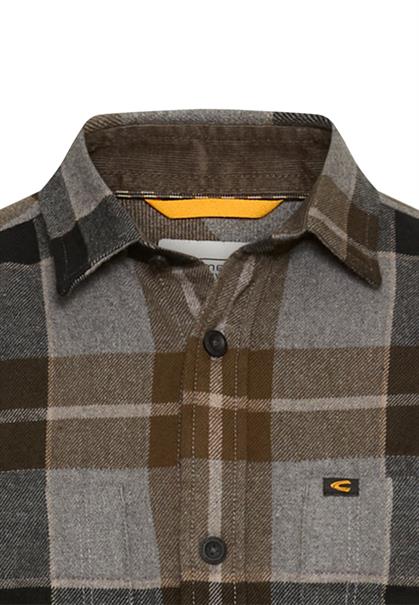 Flanellhemd mit Kontrastdetails und Brusttaschen asphalt