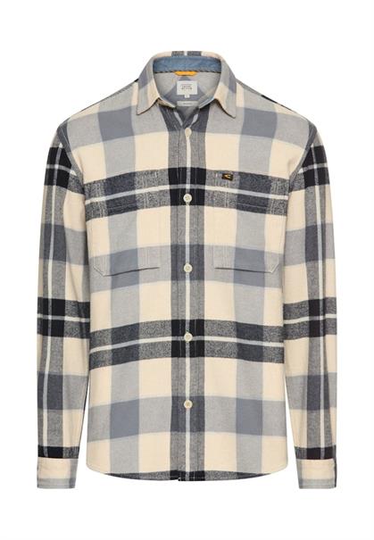 Flanellhemd mit Kontrastdetails und Brusttaschen dark blue