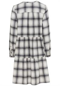 Flanellkleid aus Baumwolle grey check