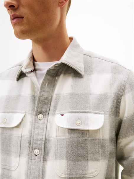 FLANNEL CHECK SHIRT JACKET light grey htr - check