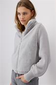 Flauschige Strickjacke chrome