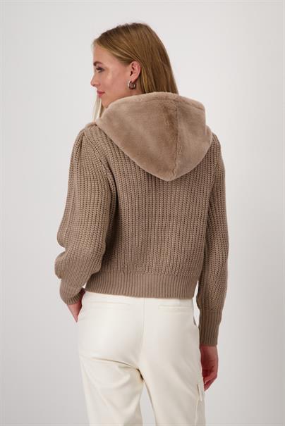 Flauschige Strickjacke milk chocolate