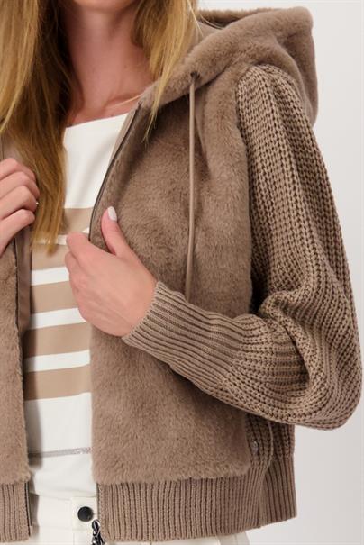 Flauschige Strickjacke milk chocolate
