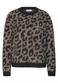 Flauschiger Leo Pullover black